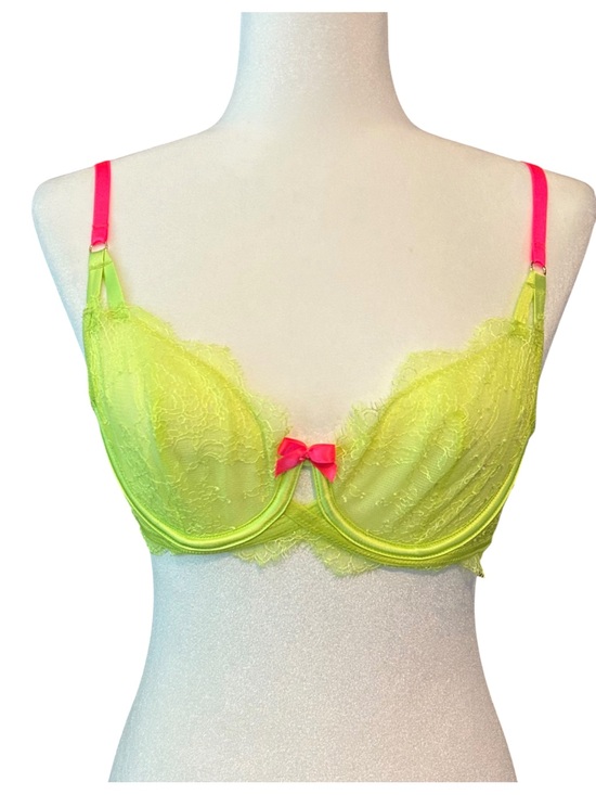 Victoria's Secret Other - Victoria’s Secret Very Sexy Unlined Demi Cup Bra SZ 36B Neon Yellow Green